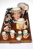 Collection of five small and three large Royal Doulton character jugs and four others (12).