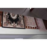 Pink ground Chinese runner 3.00 by 0.68, fawn ground Chinese rug 1.55 by 0.