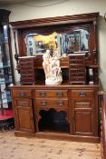 Late 19th Century walnut mirror back sideboard, 206cm by 152cm.