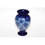 Moorcroft limited edition vase decorated with shades of blue flowers, 17.5cm.