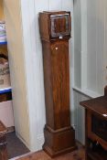 1930's walnut Grandmother clock, 141cm by 23cm.