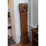 1930's walnut Grandmother clock, 141cm by 23cm.