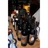 Seventeen bottles of spirits and red wine including The Macallan single malt, Bushmills single malt,