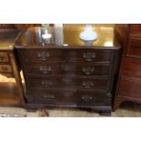 Georgian style mahogany chest of two short above three long graduated drawers having reeded