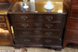 Georgian style mahogany chest of two short above three long graduated drawers having reeded