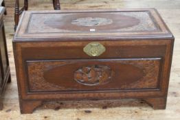 Carved Eastern camphorwood trunk, 57cm by 102cm.