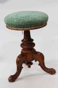 Victorian mahogany revolving piano stool.