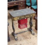 19th Century Oriental lacquered and chinoiserie painted sewing table,