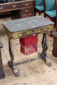 19th Century Oriental lacquered and chinoiserie painted sewing table,