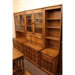Three section Ercol wall unit and rectangular coffee table.