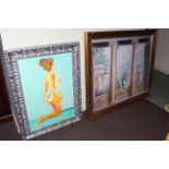 Two large framed prints.