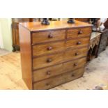 Victorian mahogany chest of two short above four long drawers, 109cm by 114cm.