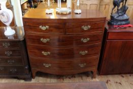 Georgian mahogany bow front chest of two short above three long graduated drawers on splayed