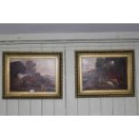 James Wheeler, Farm Animals, pair 19th Century oils on canvas, one signed lower left, 39cm by 54.