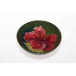 Moorcroft hibiscus bowl, 14cm diameter.