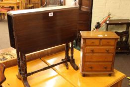 Small Edwardian Sutherland table and Victorian apprentice chest (2).