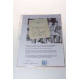 WITHDRAWN Autograph signed scrap piece of paper by Ringo Starr, George Harrison,