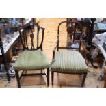Period Hepplewhite side chair and Edwardian inlaid armchair (2).