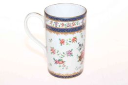 Chinese floral design cylindrical tankard.