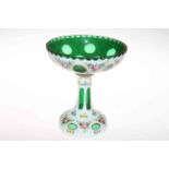 Overlay glass tazza, 19cm.