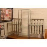 Metal framed five height collapsible shelving unit,