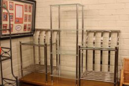 Metal framed five height collapsible shelving unit,