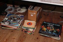 Collection of LP and 45rpm records and vintage Goldstar music centre.