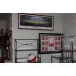 Signed Tommy Docherty Greatest Man Utd XI montage, signed Sunderland football and Celtic print.