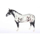 Beswick Spotted Appaloosa horse/pony, standing with four white feet, 20cm high.