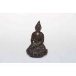 Small antique bronze Buddha on lotus throne, 10cm.