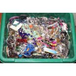 Large box of costume jewellery.