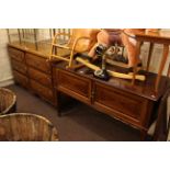 Six drawer mahogany chest and mahogany washstand.
