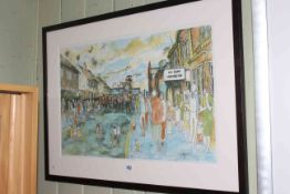 Tom McGuinness, signed print number 69/200, Gala Day, Seaham, 40cm by 65cm, framed.