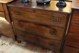 Mahogany three height military chest, 92cm wide.