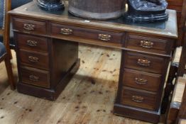 Late Victorian pedestal desk. 122cm wide.