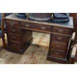 Late Victorian pedestal desk. 122cm wide.