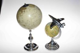 Two desk top globes.