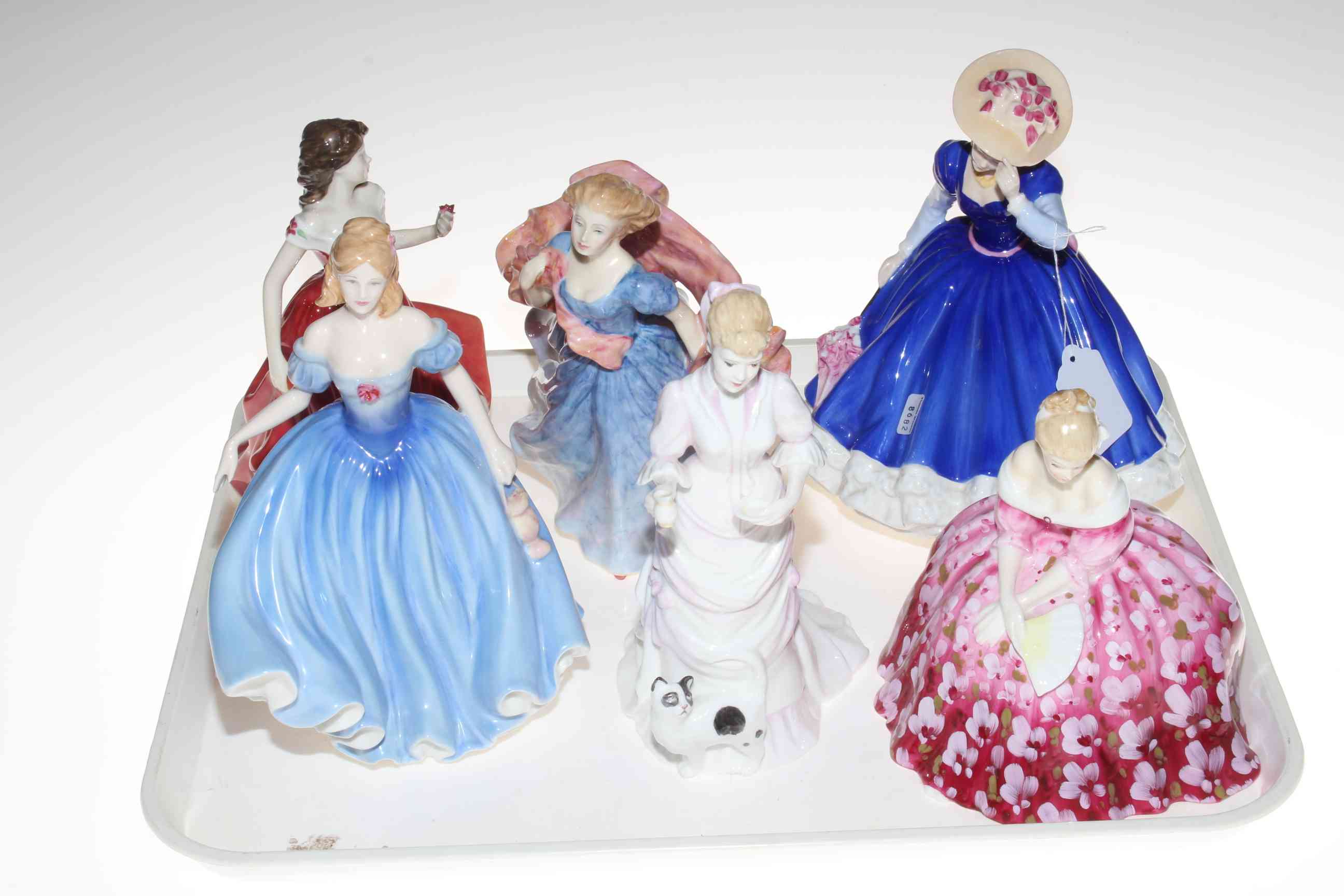 Collection of six Royal Doulton figures including Morning Breeze.