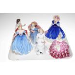 Collection of six Royal Doulton figures including Morning Breeze.