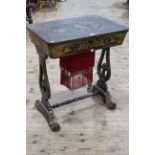 Early 19th Century chinoiserie lacquered work table.