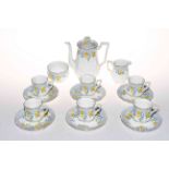 Fifteen piece Bell China coffee set including teapot.