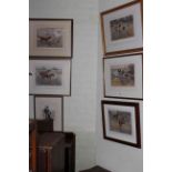 Collection of six limited edition Henry Wilkinson Hunting Dog prints,