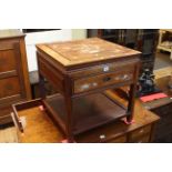 Chinese mother of pearl inlaid occasional table, 56cm square.