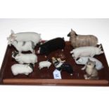 Collection of ten Beswick farm animals and cat and mouse (12).