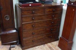 Victorian mahogany five height chest of drawers, 118cm wide.