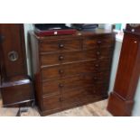 Victorian mahogany five height chest of drawers, 118cm wide.