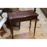 Mahogany fold top card table.