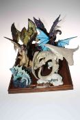 Six 'The New Beginning' dragon sculptures.