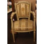 French style fauteuil in floral pattern fabric.