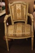 French style fauteuil in floral pattern fabric.
